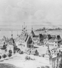 Вид Пюхтицкой обители по проекту М.Т. Преображенского. 1892